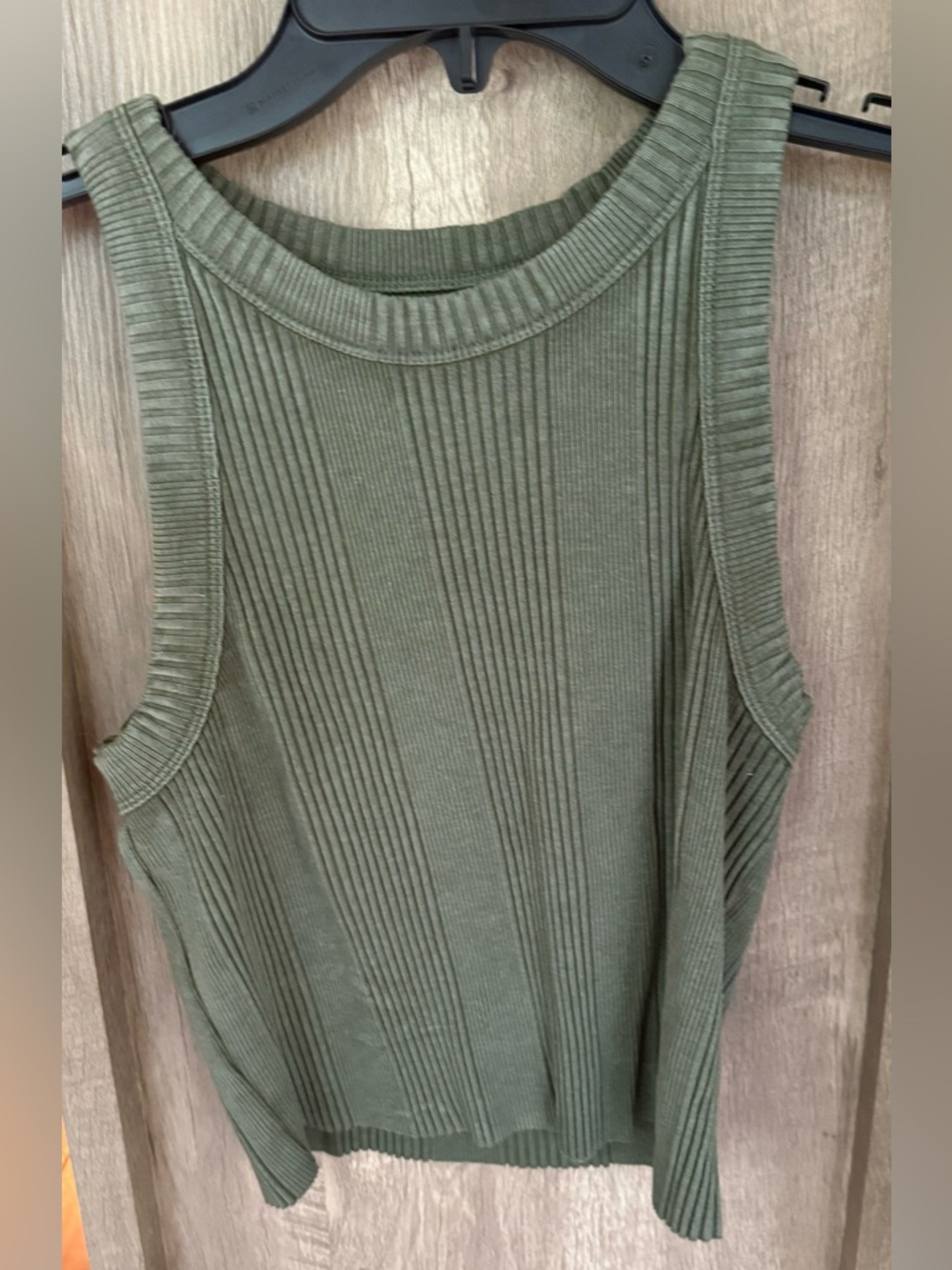 aerie Olive Ribbed Sleeveless Tank Top